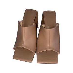 ASOS Design Nude Heeled Mules